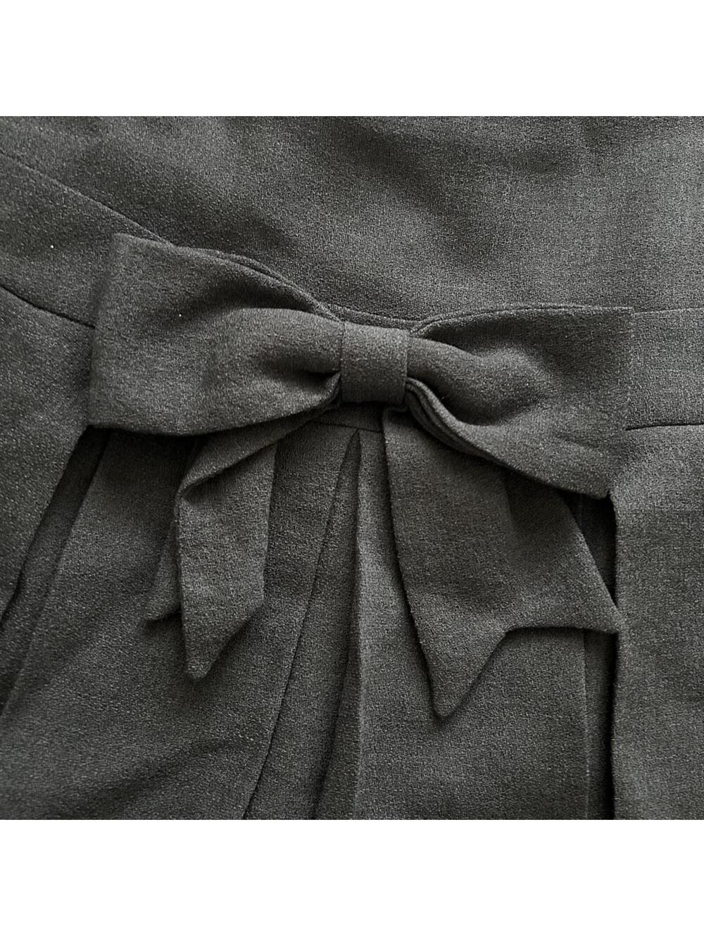 Moschino Grey Pleated Bow Mini Skirt Coquette Preppy Designer Skirt - Picture 3 of 7